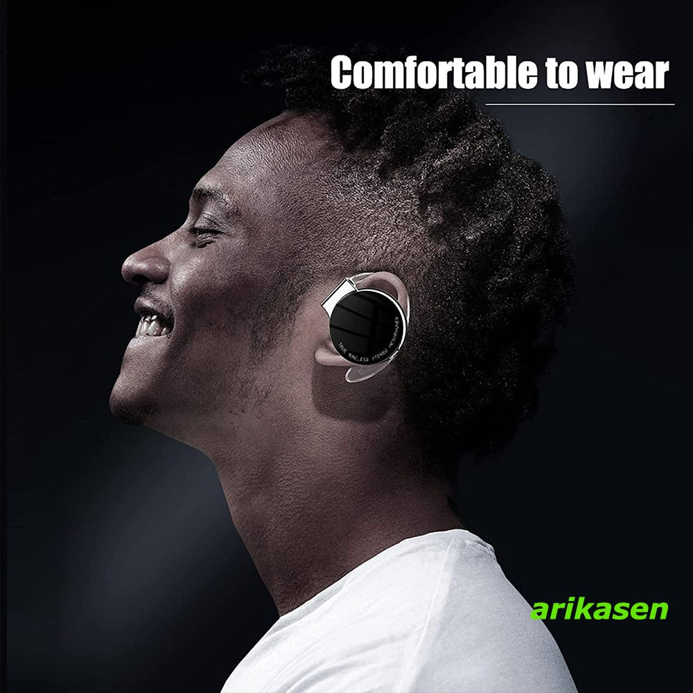 Fone Bluetooth Open-Ear Sport - Luzes LED & Cancelamento de Ruído