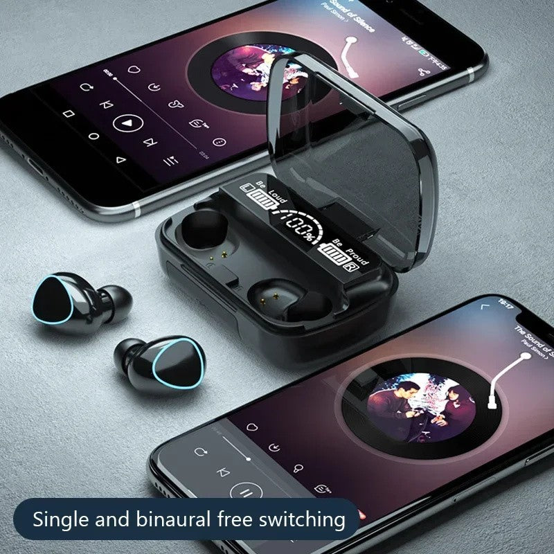 Fone Bluetooth M10 TWS - Display Digital LED & Microfone