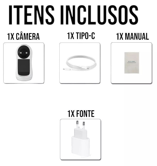 Câmara de Vídeo Chamada Wi-Fi com Ecrã e Visão Noturna Zelv Shield