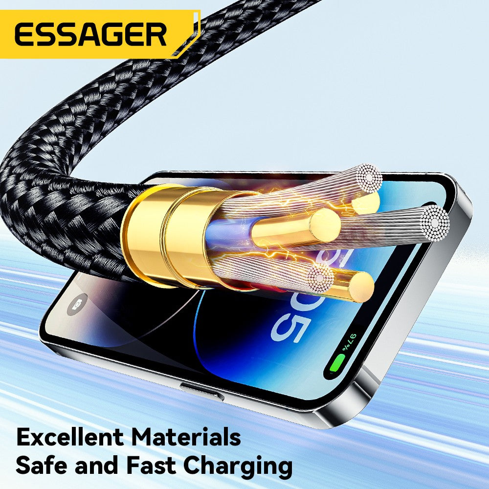 Cabo Turbo 29W USB-C para Lightning Essager Zelv Shield - iPhone