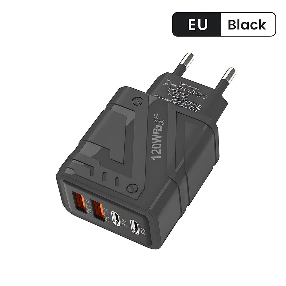 Carregador Turbo 120W PD - 4 Portas USB-C