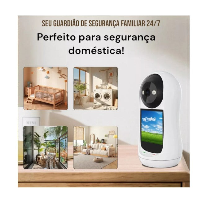 Câmara de Vídeo Chamada Wi-Fi com Ecrã e Visão Noturna Zelv Shield