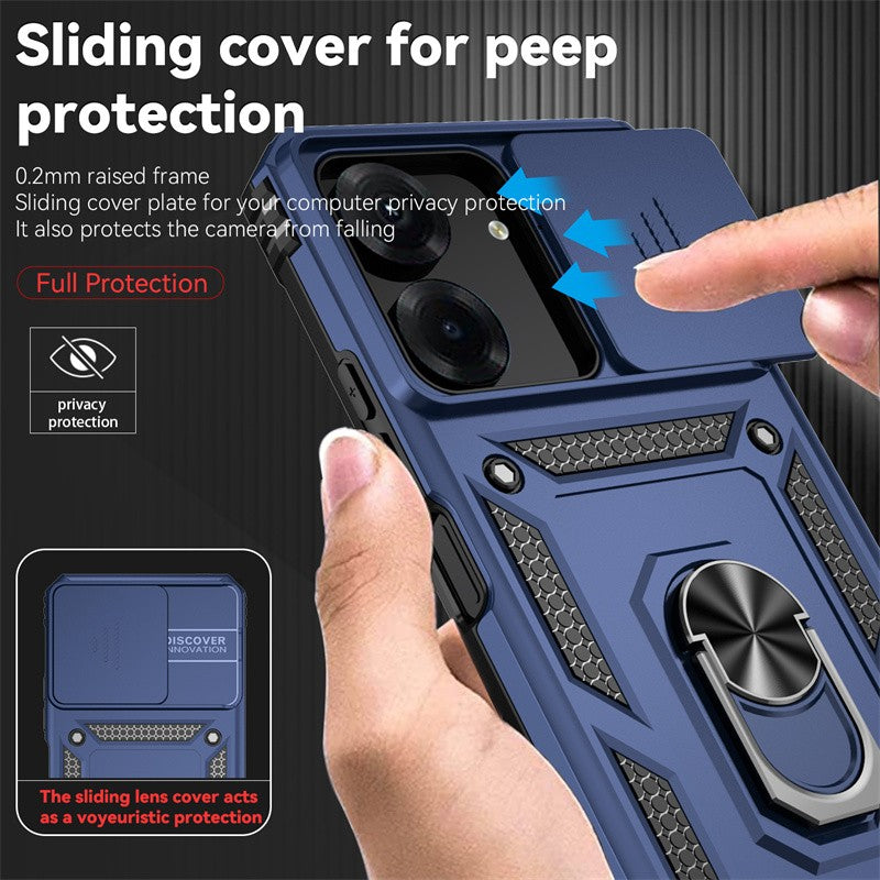 Capa Armor Slide Camera & Ring Holder Zelv Shield - Xiaomi Poco C65