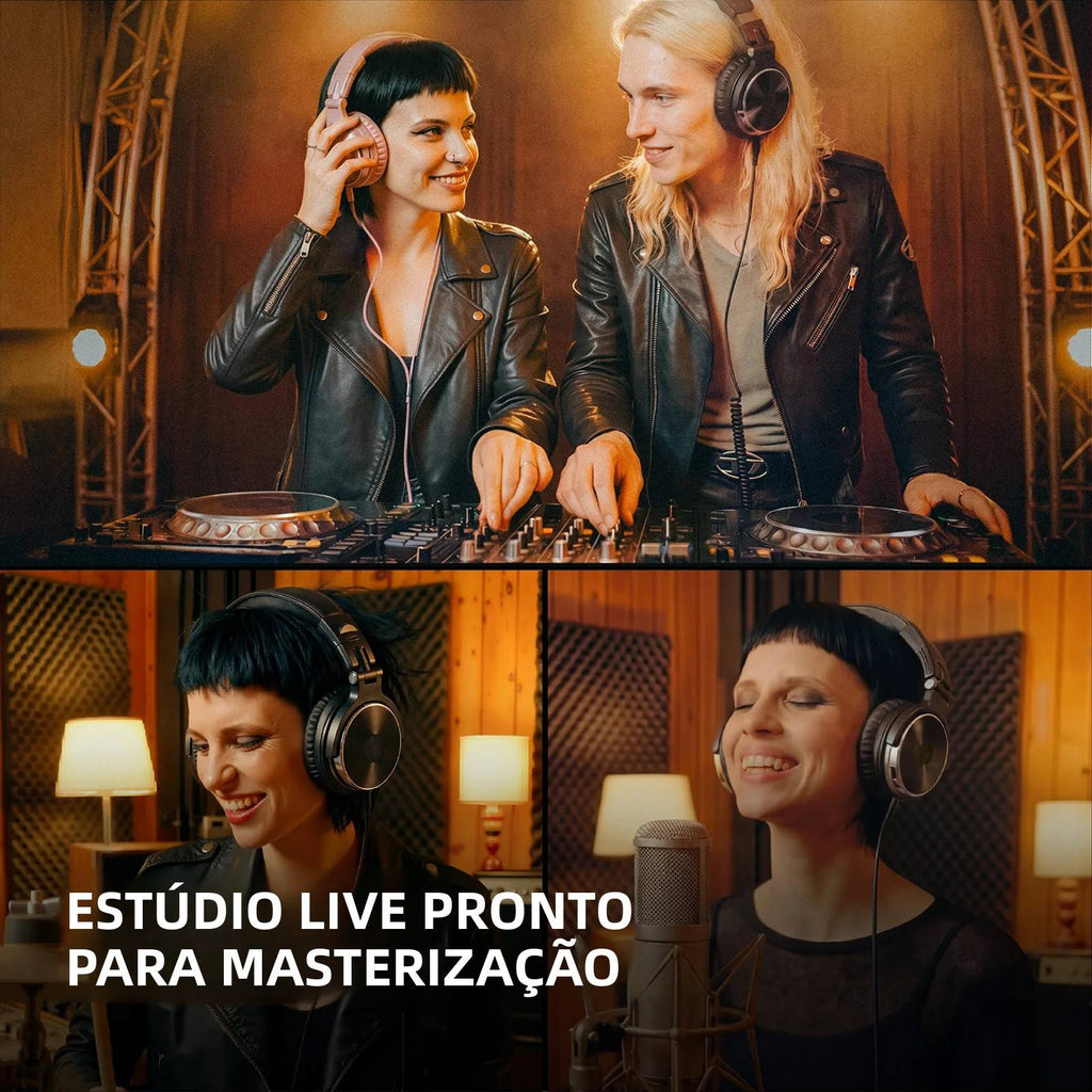 Headphone de Estúdio Hi-Fi com Fio & Microfone