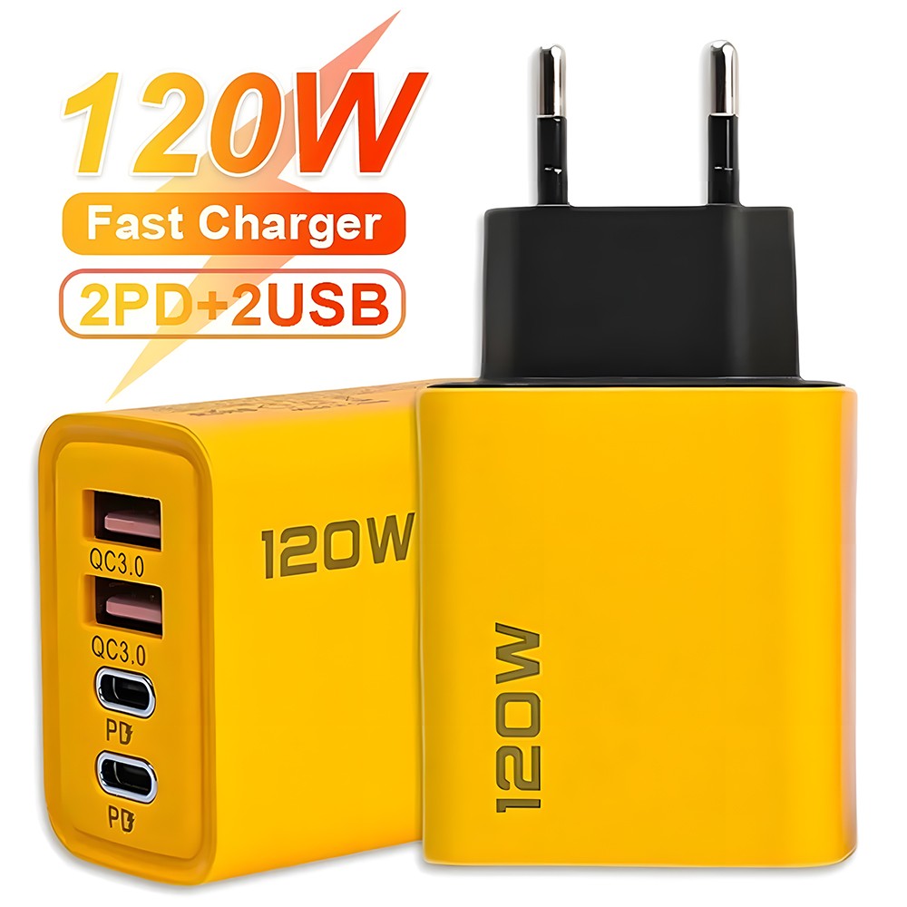 Carregador Turbo 120W PD - 4 Portas USB-C