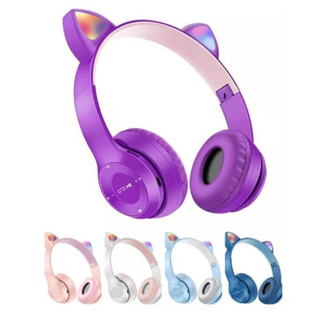 Headphone Bluetooth Orelha de Gato Cat - LED RGB P47M