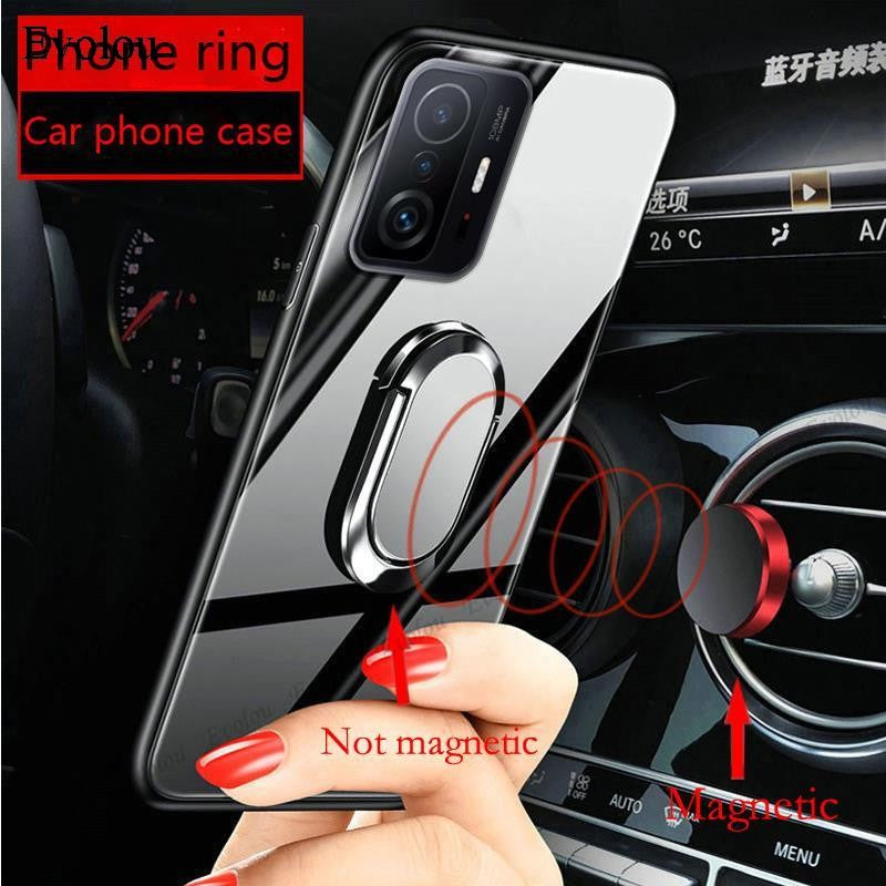 Capa Luxury Ring Glass & Strap Zelv Shield - Xiaomi