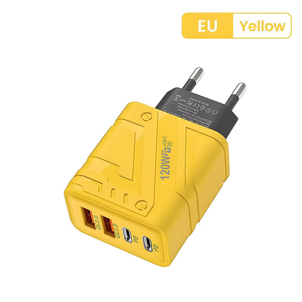 Carregador Turbo 120W PD - 4 Portas USB-C