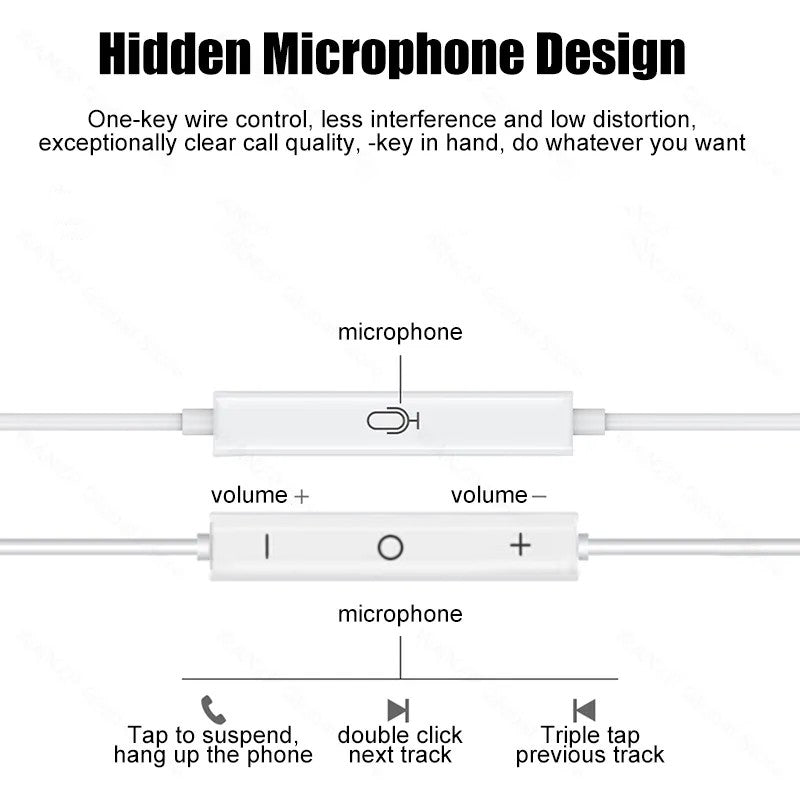 Fone de Ouvido USB Tipo-C - Som HD & Microfone