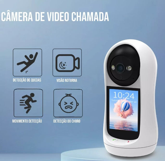 Câmara de Vídeo Chamada Wi-Fi com Ecrã e Visão Noturna Zelv Shield