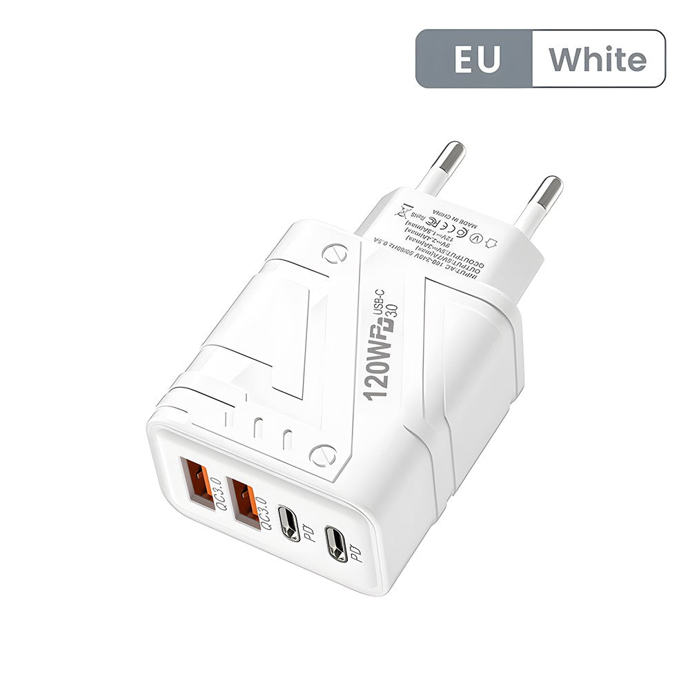 Carregador Turbo 120W PD - 4 Portas USB-C