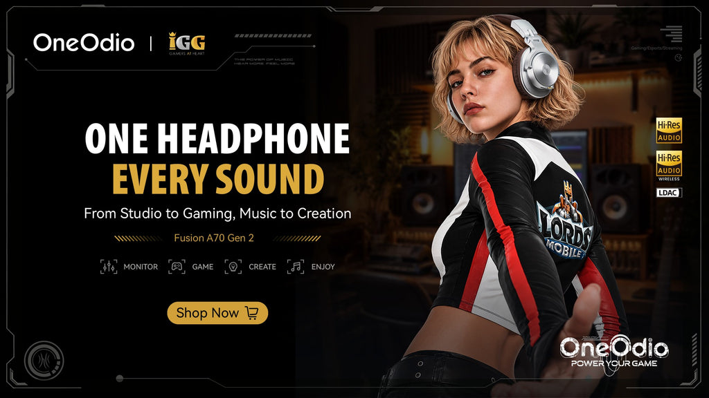 Headphone de Estúdio Hi-Fi com Fio & Microfone