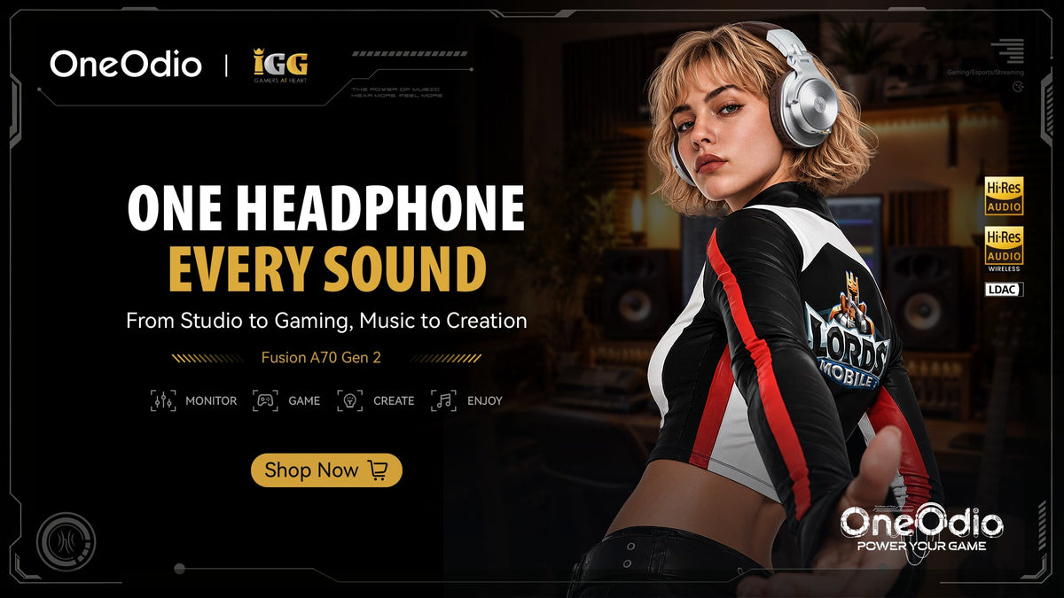 Headphone de Estúdio Hi-Fi com Fio & Microfone