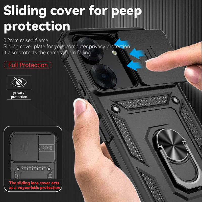Capa Armor Slide Camera & Ring Holder Zelv Shield - Xiaomi Poco C65
