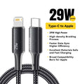 Cabo Turbo 29W USB-C para Lightning Essager Zelv Shield - iPhone