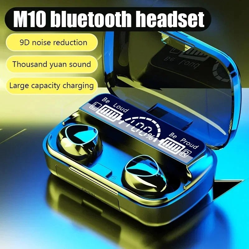 Fone Bluetooth M10 TWS - Display Digital LED & Microfone