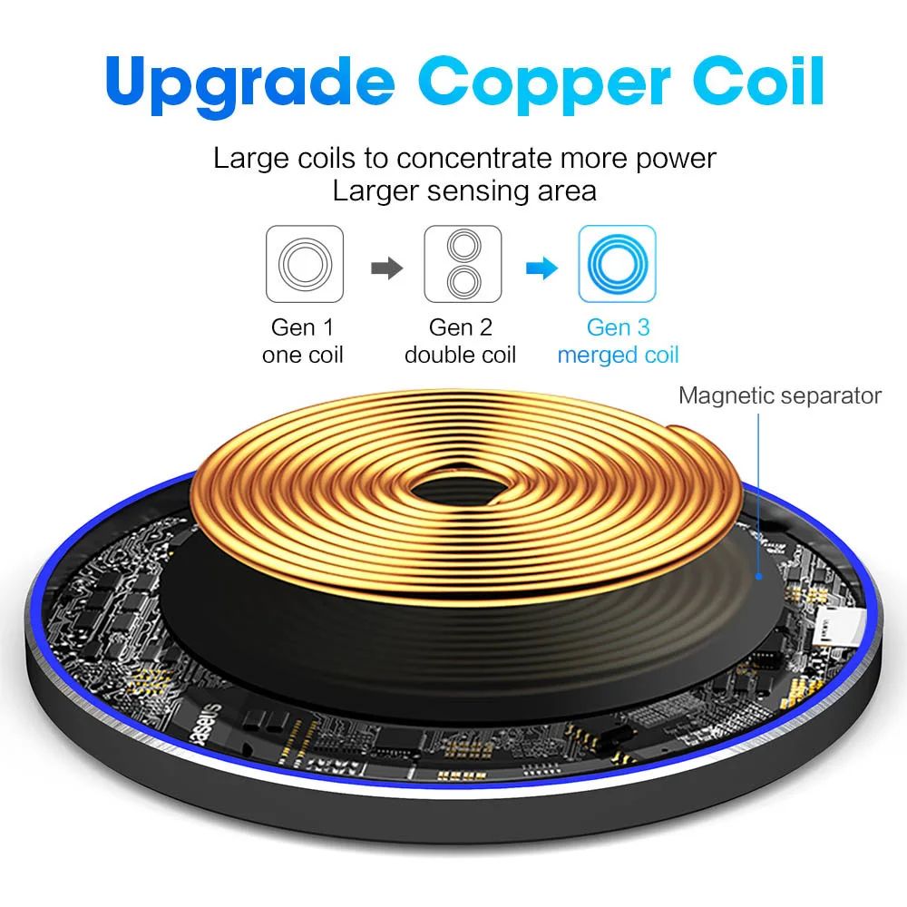Carregador Sem Fio por Indução Wireless Fast Charge Zelv Shield