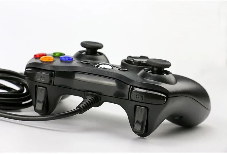 Controle USB com fio para Xbox 360, controle de jogos para PC, joystick portátil