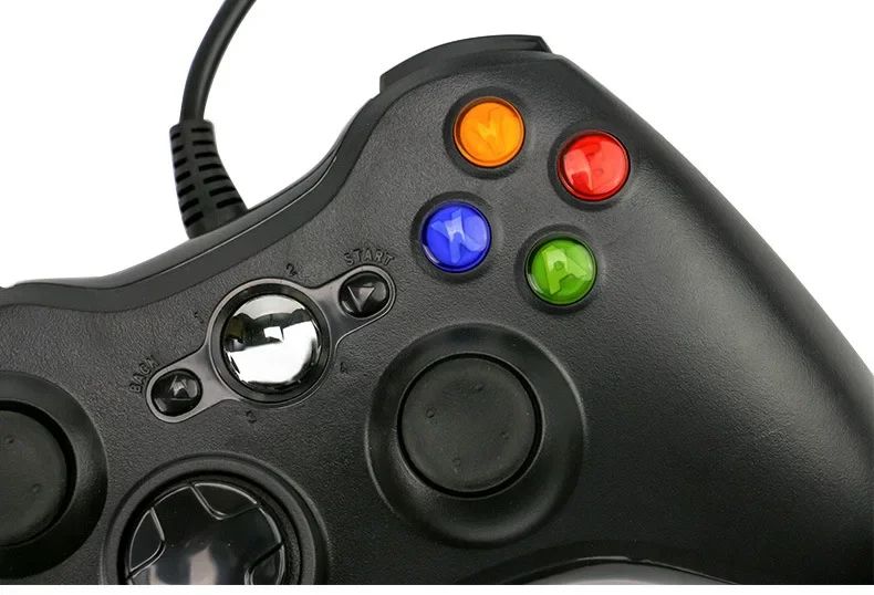 Controle USB com fio para Xbox 360, controle de jogos para PC, joystick portátil