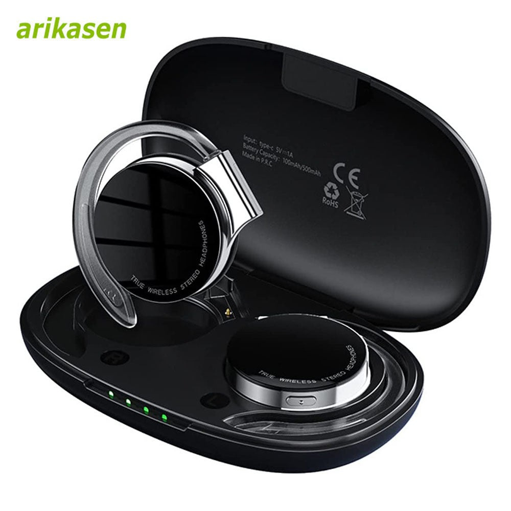 Fone Bluetooth Open-Ear Sport - Luzes LED & Cancelamento de Ruído