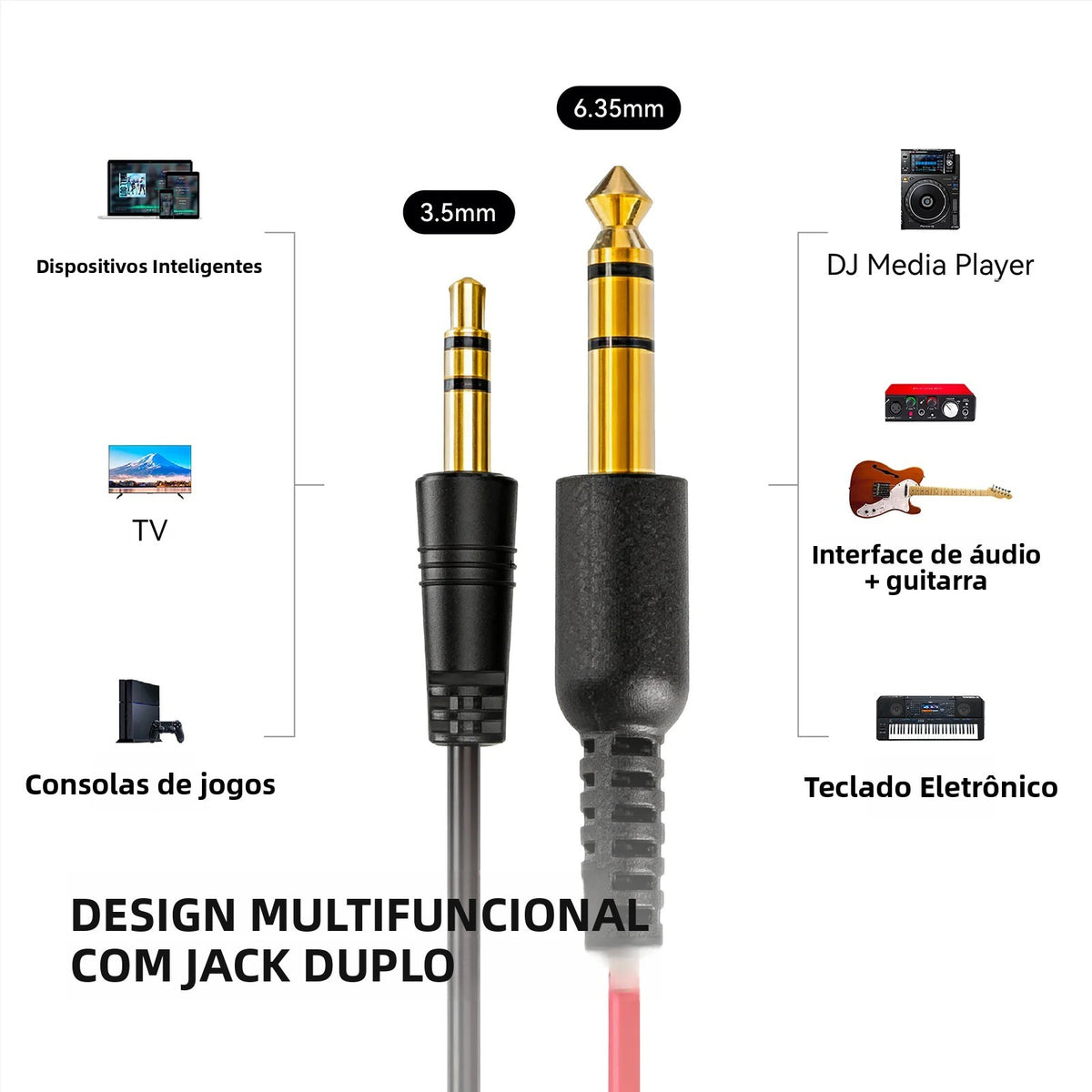 Headphone de Estúdio Hi-Fi com Fio & Microfone