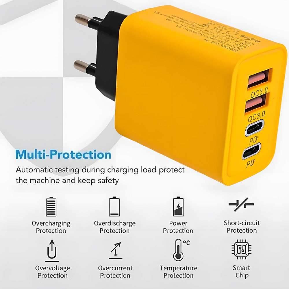 Carregador Turbo 120W PD - 4 Portas USB-C