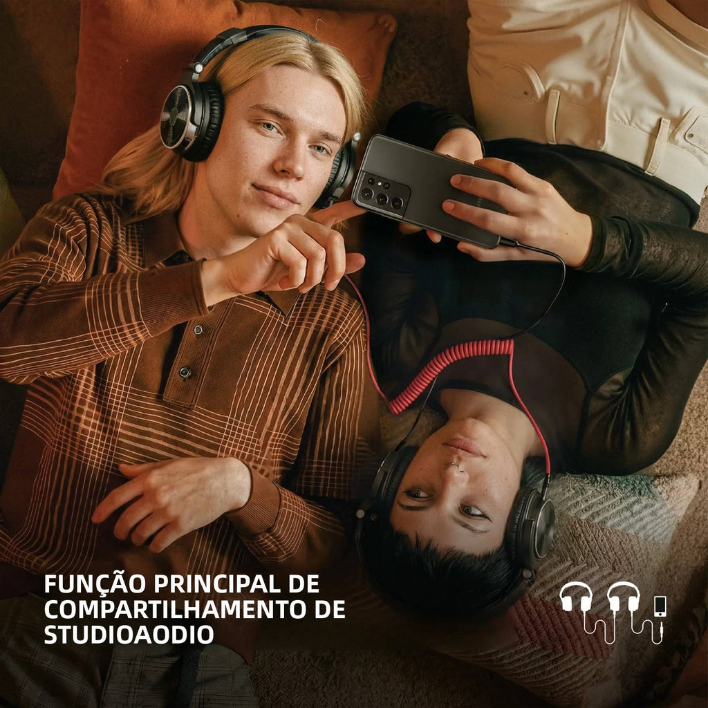 Headphone de Estúdio Hi-Fi com Fio & Microfone