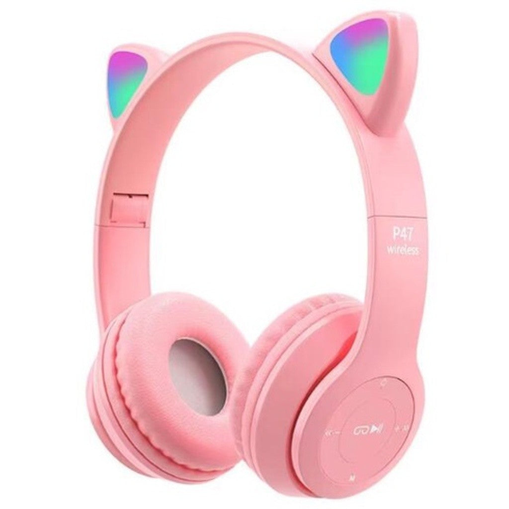 Headphone Bluetooth Orelha de Gato Cat - LED RGB P47M