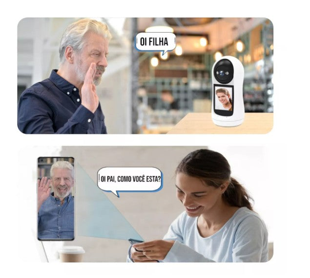 Câmara de Vídeo Chamada Wi-Fi com Ecrã e Visão Noturna Zelv Shield