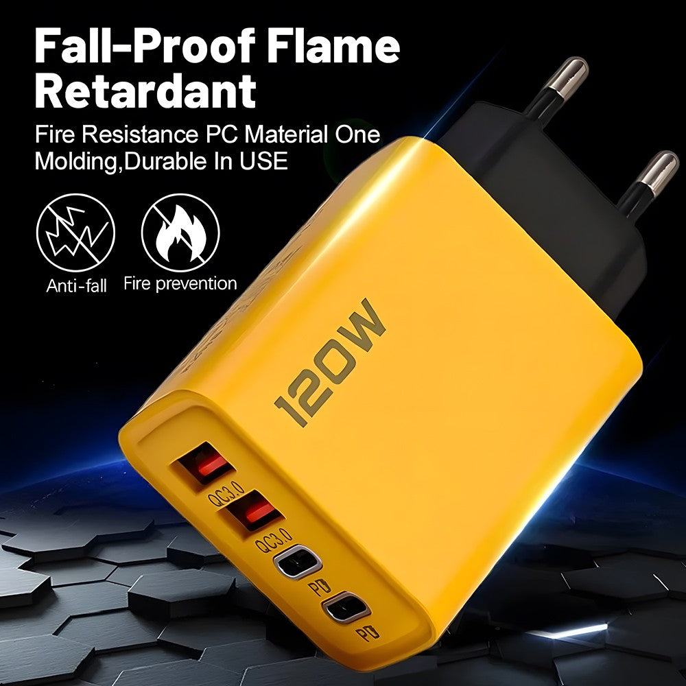 Carregador Turbo 120W PD - 4 Portas USB-C