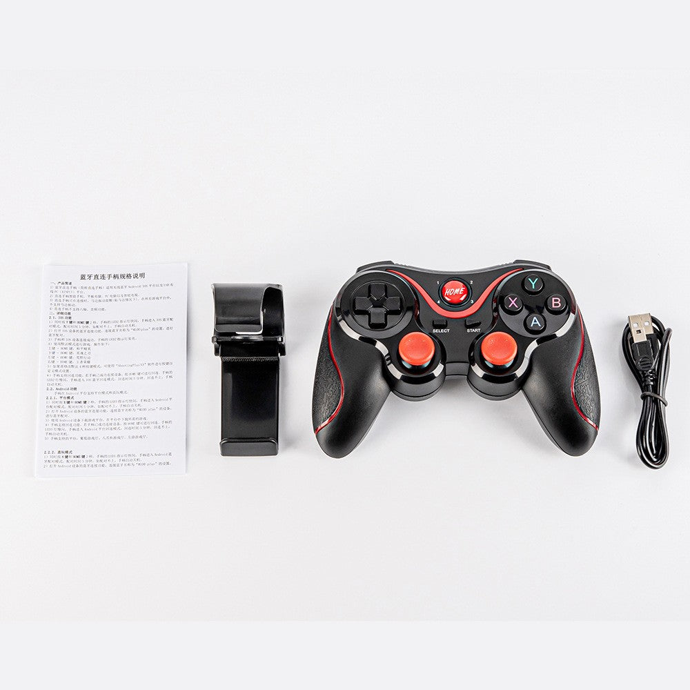 Controle Joystick Bluetooth Universal + cabo usb + suporte para Celular Tablet A