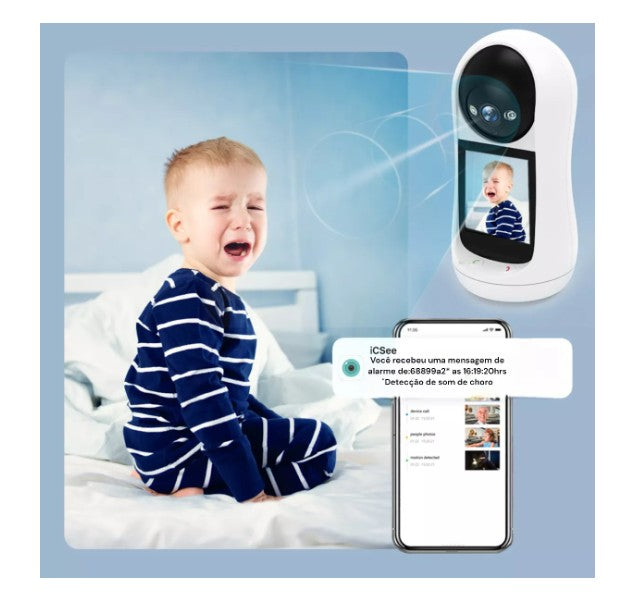 Câmara de Vídeo Chamada Wi-Fi com Ecrã e Visão Noturna Zelv Shield