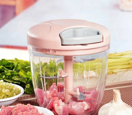 Mini Processador Manual de Alimentos 900ml com 5 Lâminas Zelv Shield